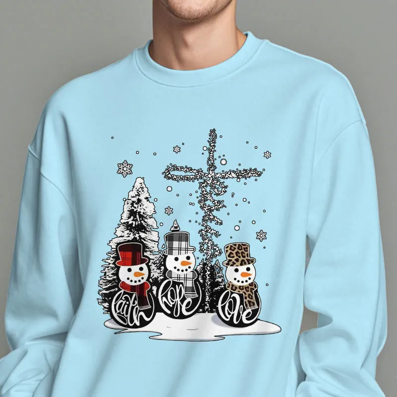 Christianartworkshop Colored Style Faith Hope Love Christmas Fleece Lined Polyester Sweatshirt sold by Christian Art Workshop product image thumbnail 2