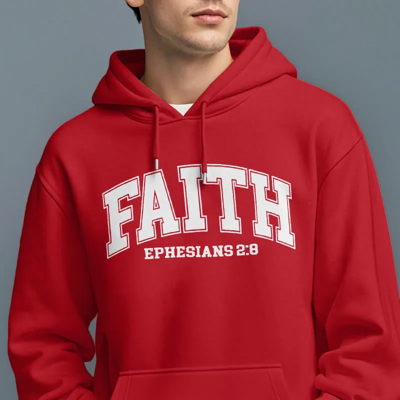 Christianartworkshop Modern Style Faith Ephesians 2 : 8 Fleece Lined Polyester Hoodie sold by Christian Art Workshop product image thumbnail 2