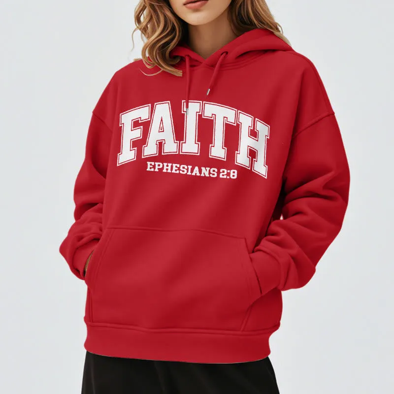 Christianartworkshop Modern Style Faith Ephesians 2 : 8 Fleece Lined Polyester Hoodie sold by Christian Art Workshop product image thumbnail 3