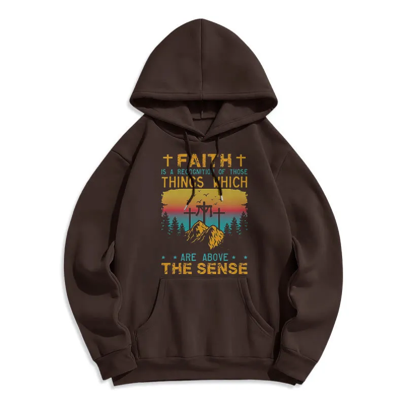 Christianartworkshop Colored Style Faith Is A Recognition Fleece Lined Polyester Hoodie sold by Christian Art Workshop