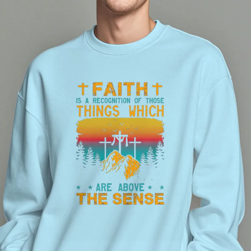 Christianartworkshop Colored Style Faith Is A Recognition Fleece Lined Polyester Sweatshirt sold by Christian Art Workshop product image thumbnail 2