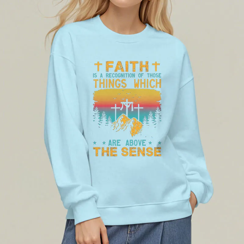Christianartworkshop Colored Style Faith Is A Recognition Fleece Lined Polyester Sweatshirt sold by Christian Art Workshop product image thumbnail 3