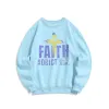 Christianartworkshop Colored Style Faith Addict Living For God Fleece Lined Polyester Sweatshirt sold by Christian Art Workshop