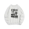 Christianartworkshop Modern Style Faith Can Move Mountains Fleece Lined Polyester Sweatshirt sold by Christian Art Workshop