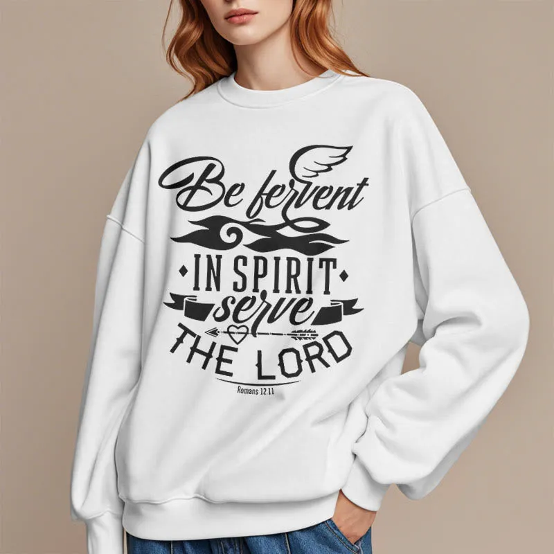Christianartworkshop Modern Style Be Fervent In Spirit Fleece Lined Polyester Sweatshirt sold by Christian Art Workshop product image thumbnail 3