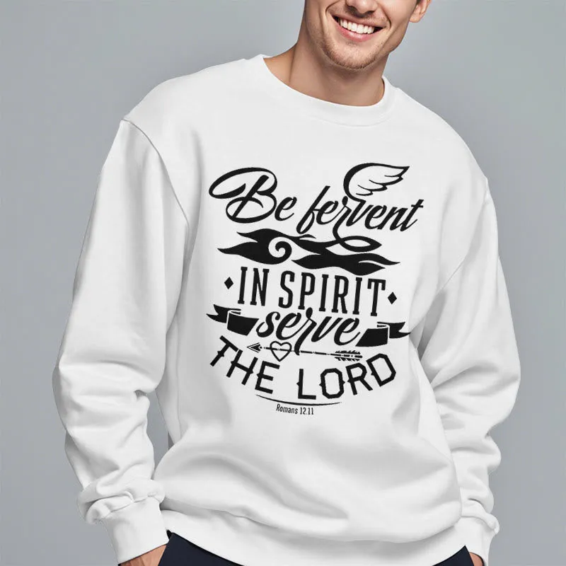 Christianartworkshop Modern Style Be Fervent In Spirit Fleece Lined Polyester Sweatshirt sold by Christian Art Workshop product image thumbnail 2