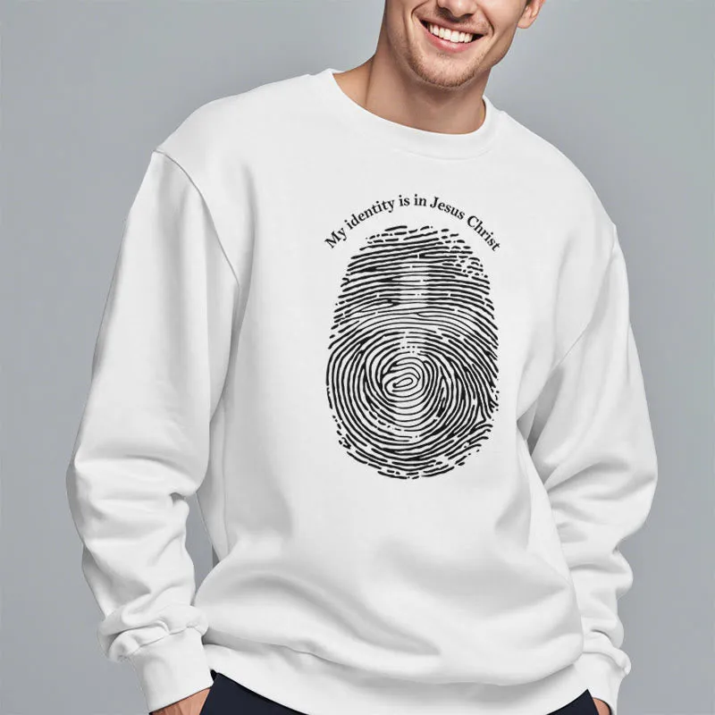Christianartworkshop Classic Style My Identity Is In Jesus Christ Cross Fleece Lined Polyester Sweatshirt sold by Christian Art Workshop product image thumbnail 2