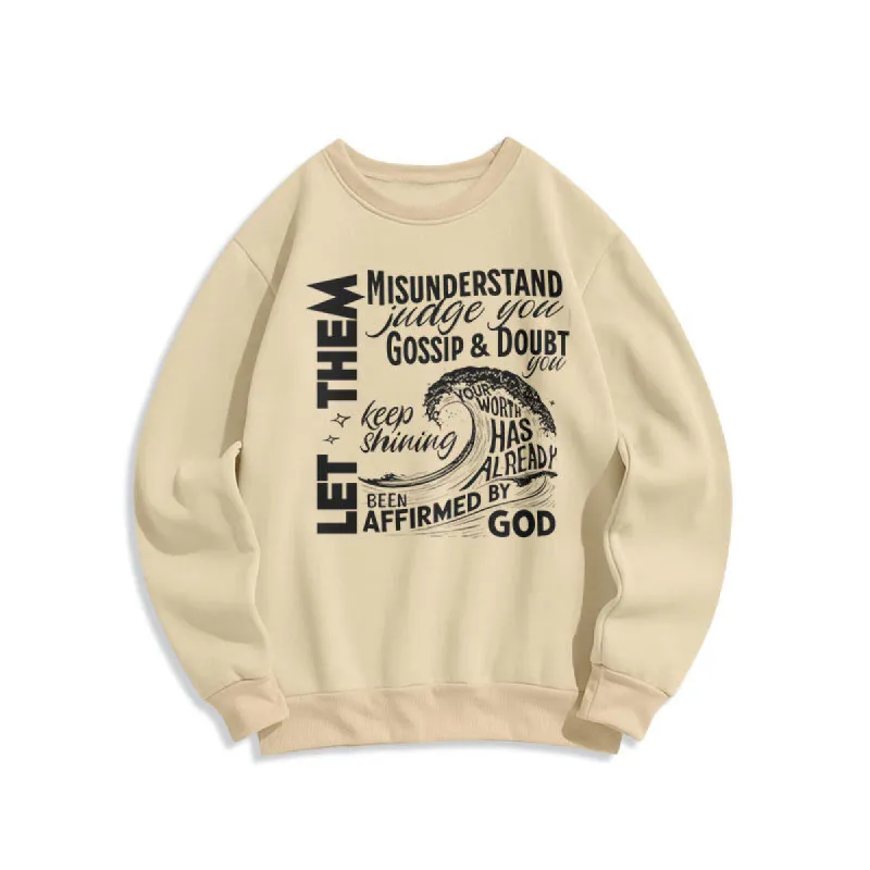 Christianartworkshop Modern Style Affirmed By God Fleece Lined Polyester Sweatshirt sold by Christian Art Workshop