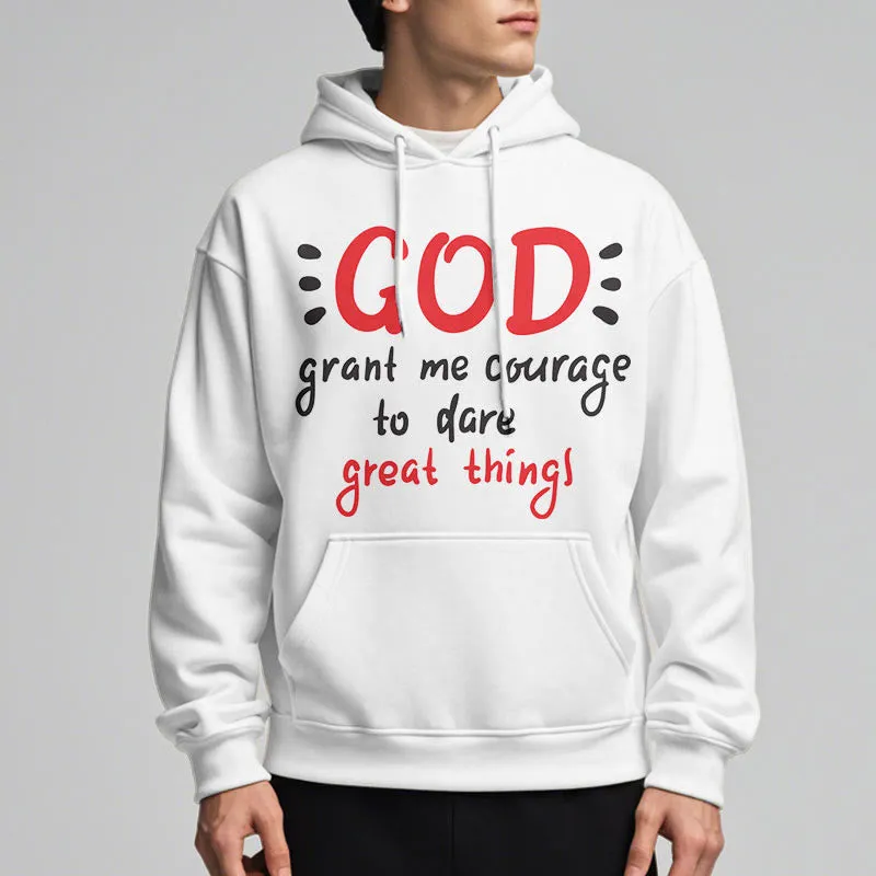Christianartworkshop Modern Style God Grant Me Courage Fleece Lined Polyester Hoodie sold by Christian Art Workshop product image thumbnail 3