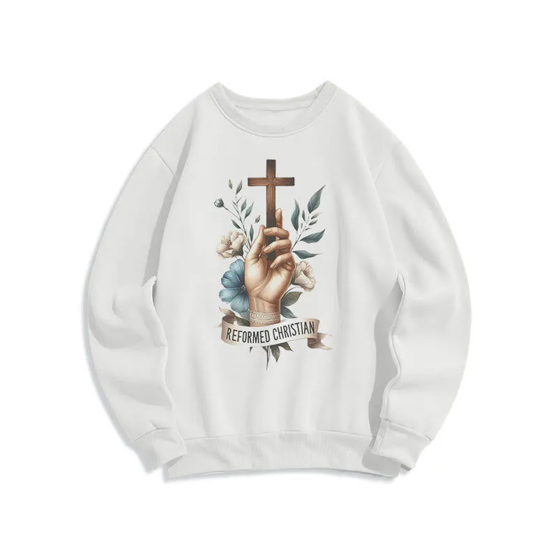 Christianartworkshop Classic Colored Style Reformed Christian Faith Fleece Lined Polyester Sweatshirt sold by Christian Art Workshop