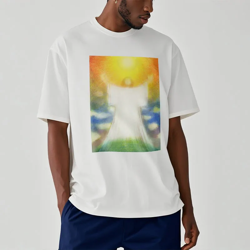 Christianartworkshop Art Style the Radiant Christ Divine Ascension Short Sleeve Washed T-shirt sold by Christian Art Workshop product image thumbnail 4