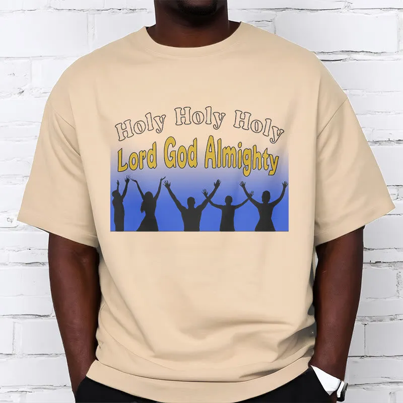 Christianartworkshop Funny Style Holy Holy Holy is the Lord God almighty Short Sleeve Washed T-shirt sold by Christian Art Workshop product image thumbnail 2