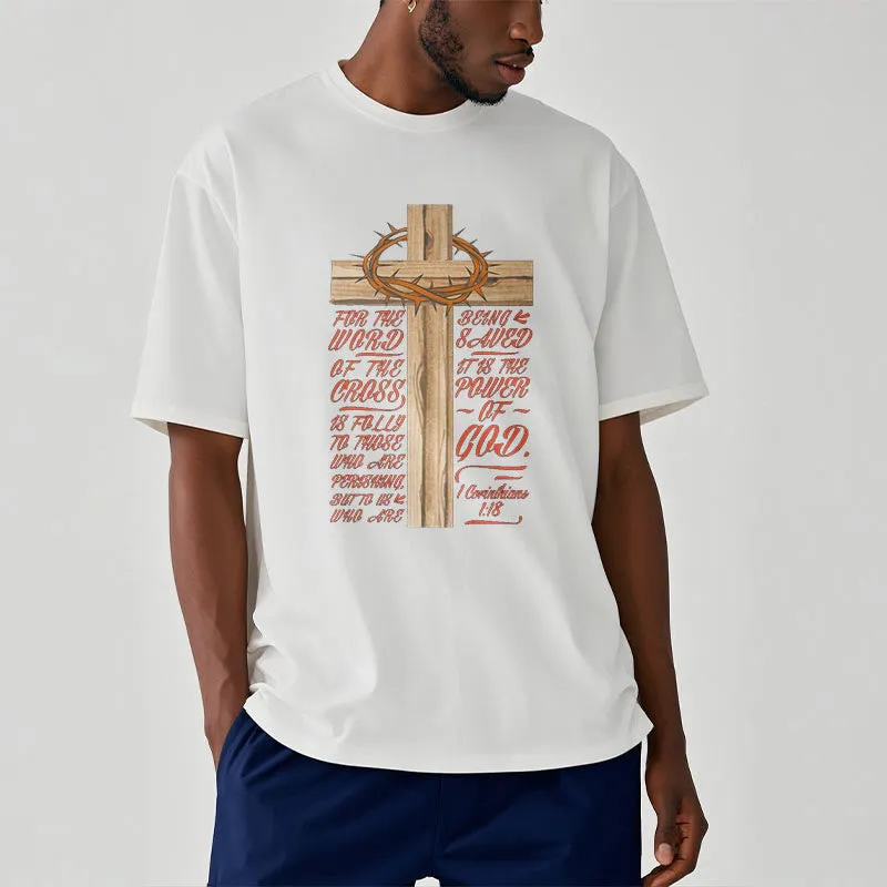 Christianartworkshop Classic Style Power of God - 1 Corinthians 1:18 Short Sleeve Washed T-shirt sold by Christian Art Workshop product image thumbnail 2