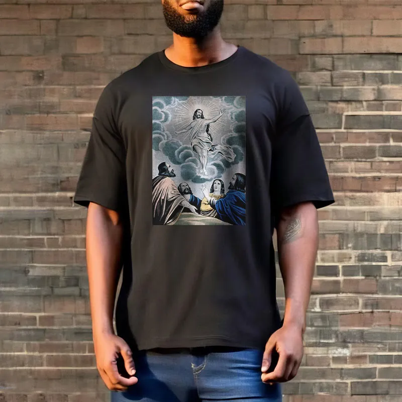 Christianartworkshop Classic Style The Ascension Short Sleeve T-shirt sold by Christian Art Workshop product image thumbnail 3