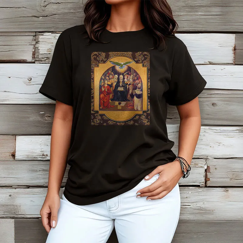 Christianartworkshop Classic Style Holy Spirit Apostles Saint Virgin Mary Short Sleeve T-shirt sold by Christian Art Workshop product image thumbnail 3