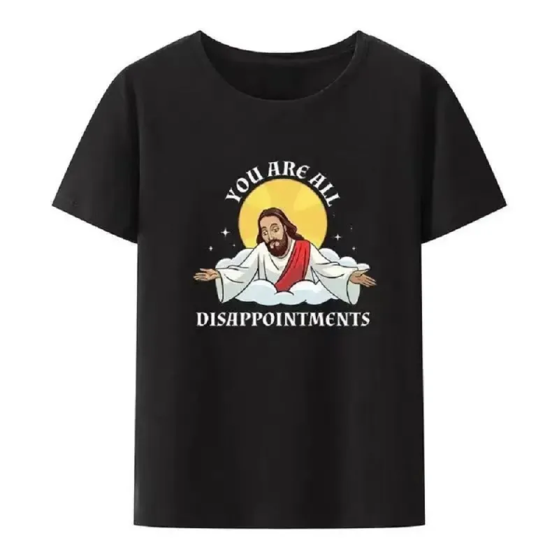 Christianartworkshop Humorous Style Jesus YOU ARE ALL DISAPPOINMENTS Short Sleeve Washed T-shirt sold by Christian Art Workshop