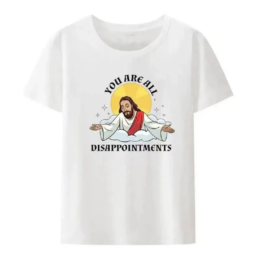 Christianartworkshop Humorous Style Jesus YOU ARE ALL DISAPPOINMENTS Short Sleeve Washed T-shirt sold by Christian Art Workshop product image thumbnail 2