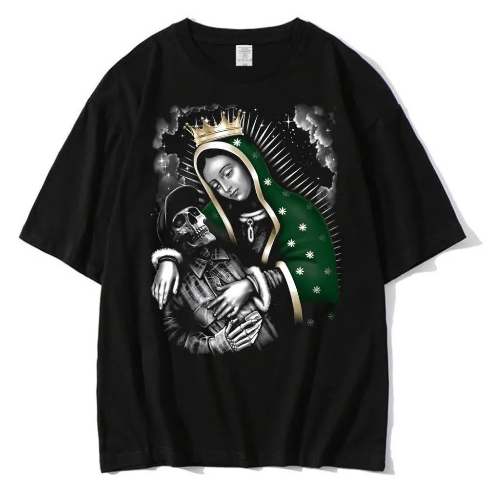 Christianartworkshop Classic Style Virgin Mary Theme Short Sleeve Washed T-shirt sold by Christian Art Workshop product image thumbnail 3