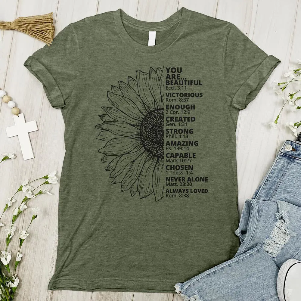 Christianartworkshop Sunflower Thankful Grateful Blessed Women's T-shirt sold by Christian Art Workshop product image thumbnail 4