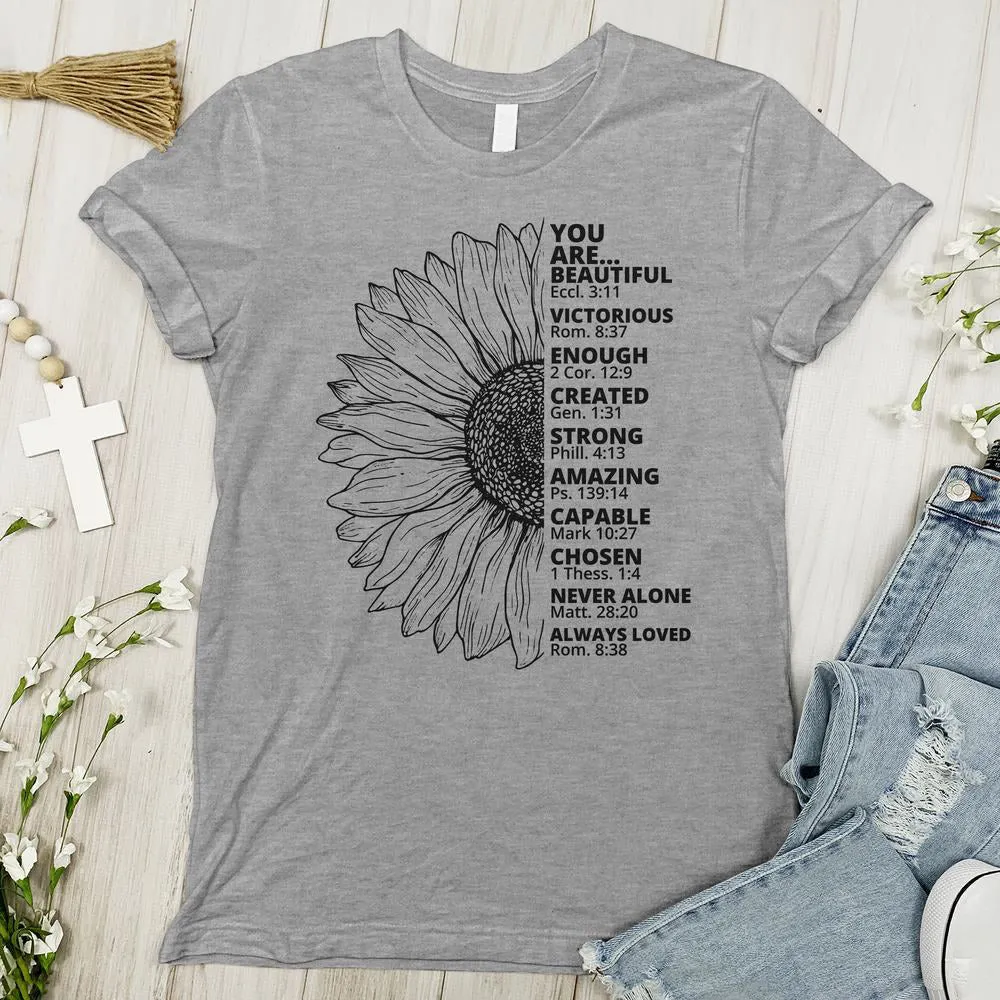 Christianartworkshop Sunflower Thankful Grateful Blessed Women's T-shirt sold by Christian Art Workshop product image thumbnail 5