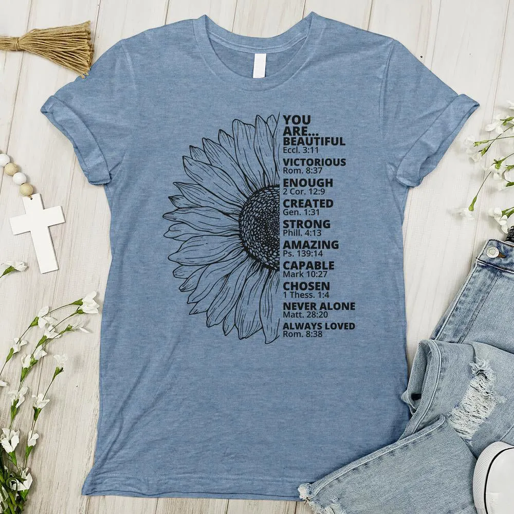 Christianartworkshop Sunflower Thankful Grateful Blessed Women's T-shirt sold by Christian Art Workshop product image thumbnail 2