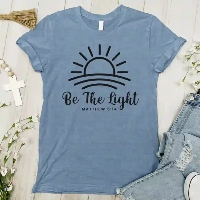 Christianartworkshop Be the Light Sunrise Women's T-shirt sold by Christian Art Workshop