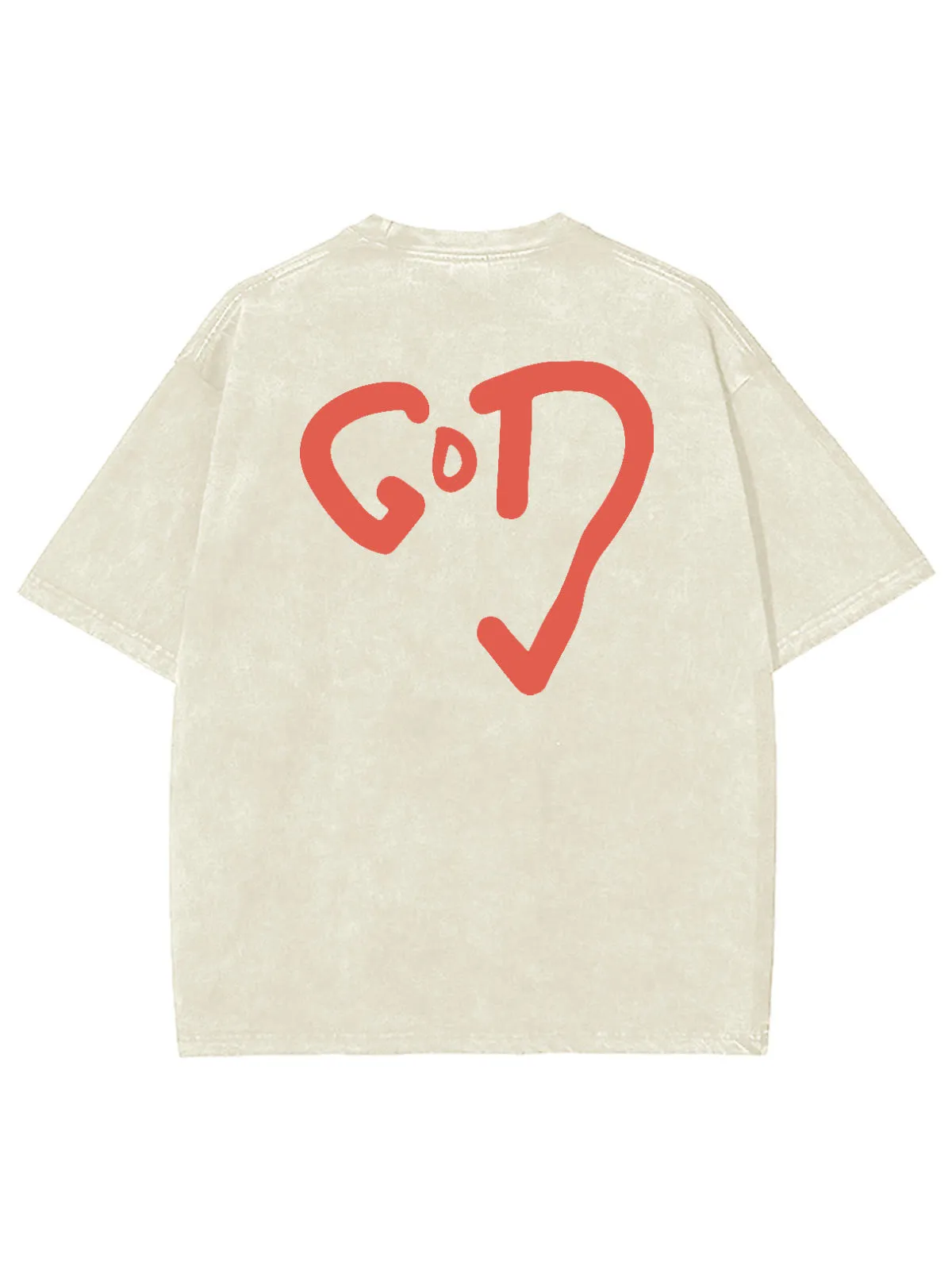 Christianartworkshop God Heart Unisex Washed T-shirt sold by Christian Art Workshop product image thumbnail 3