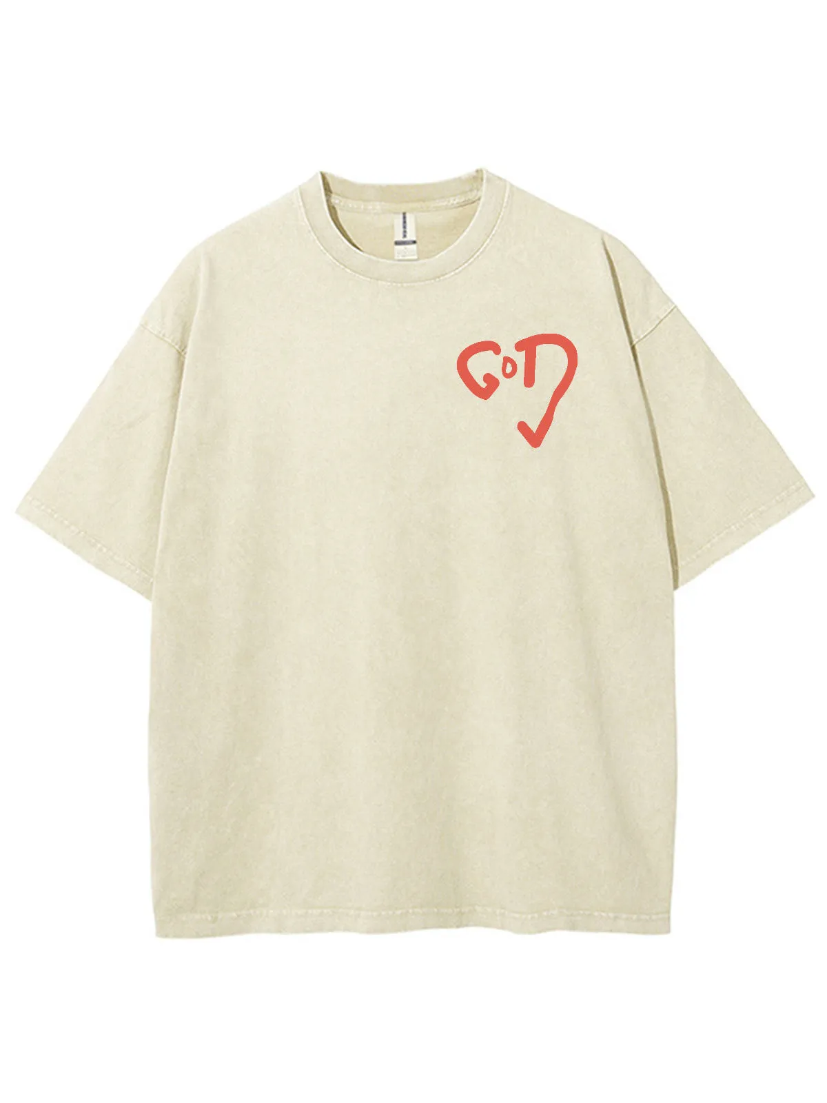 Christianartworkshop God Heart Unisex Washed T-shirt sold by Christian Art Workshop product image thumbnail 4