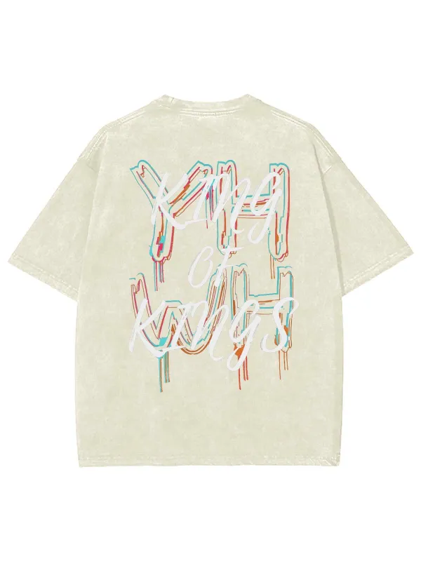 Christianartworkshop King Of Kings Unisex Washed T-shirt sold by Christian Art Workshop