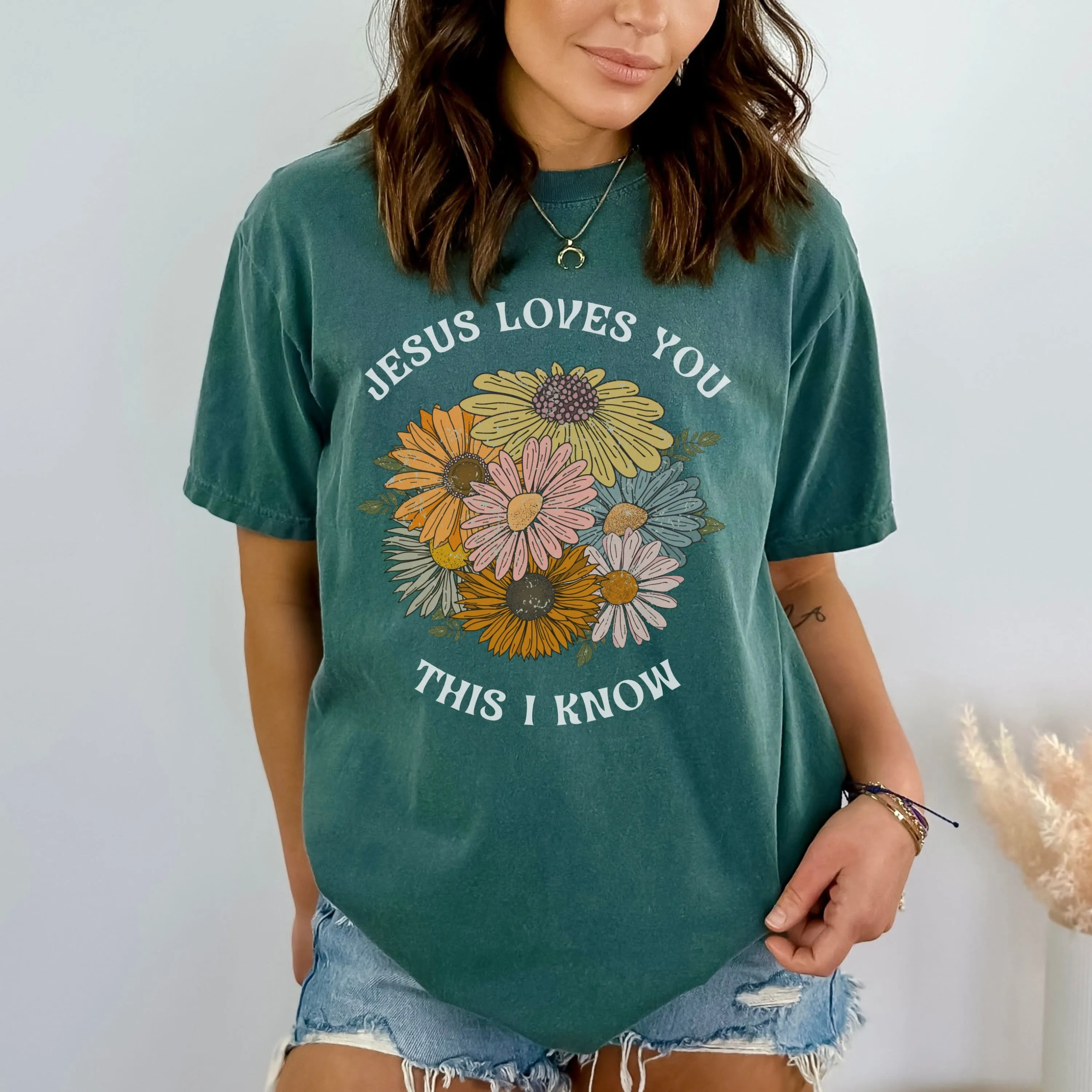 Christianartworkshop Jesus Loves You T-shirt sold by Christian Art Workshop product image thumbnail 3