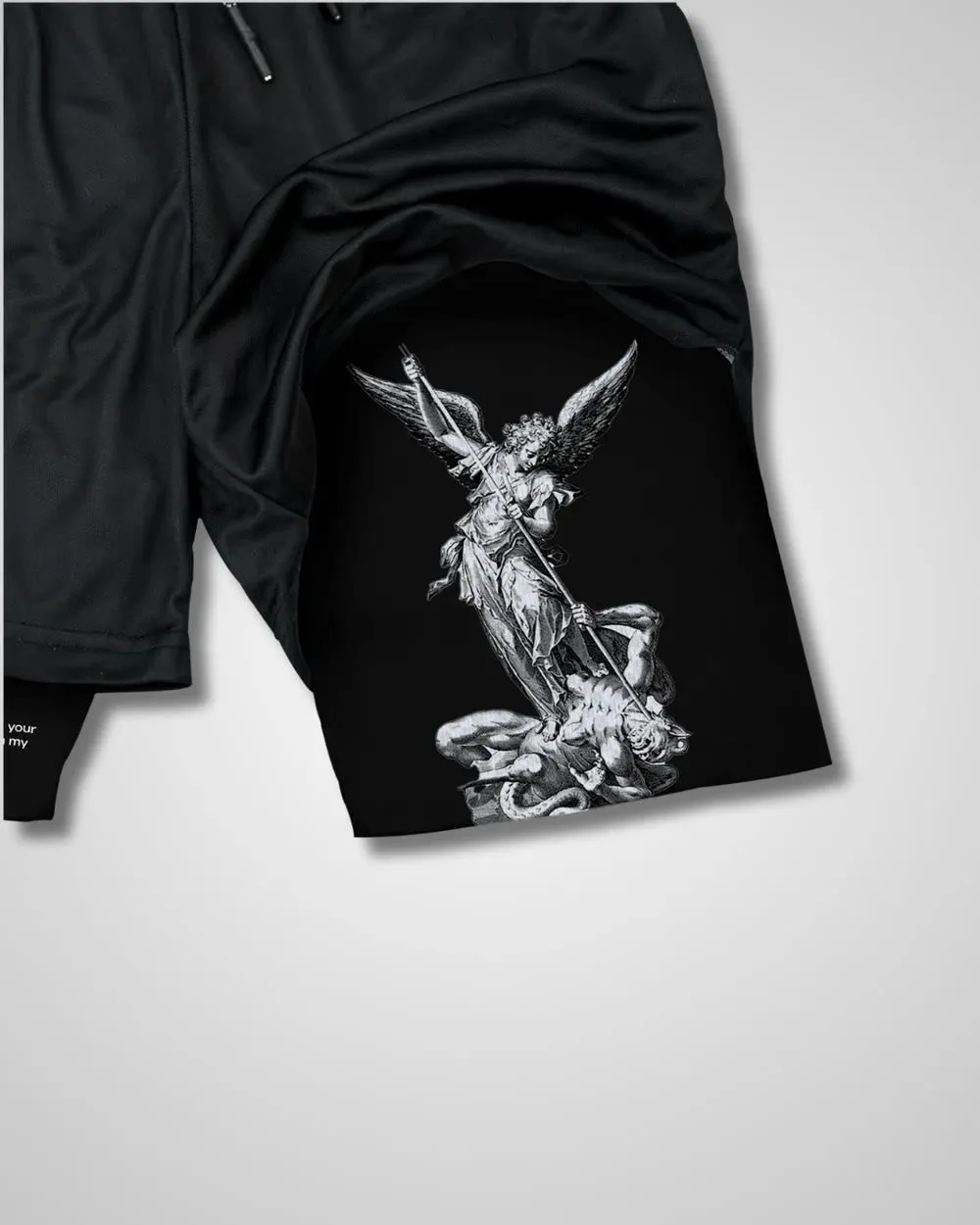 Christianartworkshop Isaiah 41:10 Angel & Devil Performance Shorts sold by Christian Art Workshop product image thumbnail 2
