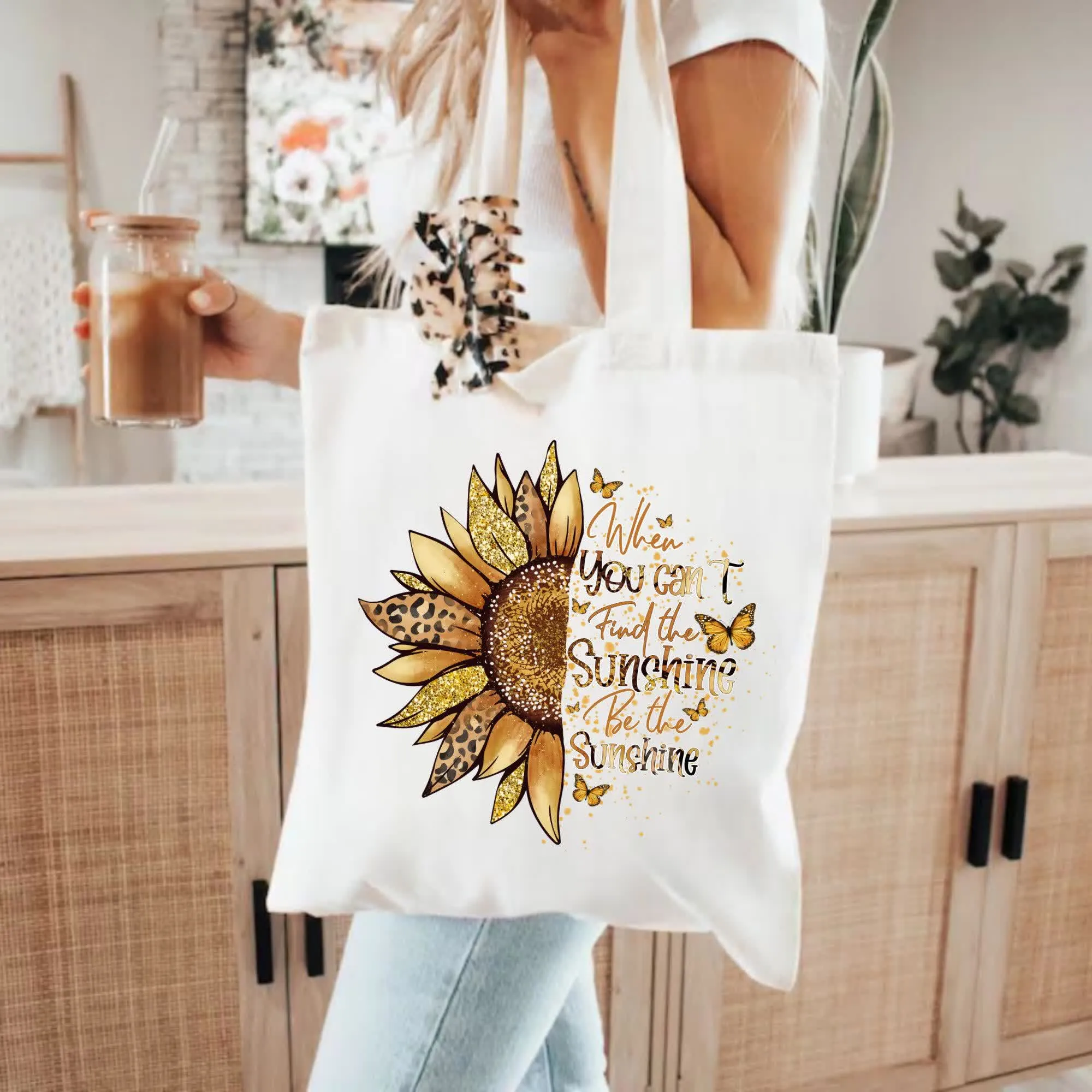 Christianartworkshop Be the Sunshine - Uplifting Inspirational Canvas Tote Bag sold by Christian Art Workshop product image thumbnail 4