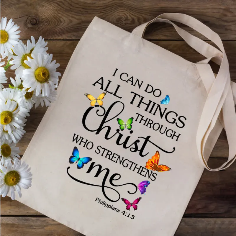 Christianartworkshop Christian Faith Inspirational Canvas Tote Bag sold by Christian Art Workshop