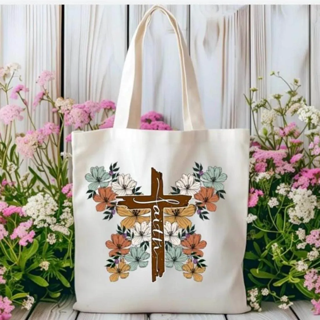 Christianartworkshop Blooming Faith Tote Carry Hope and Inspiration sold by Christian Art Workshop product image thumbnail 4