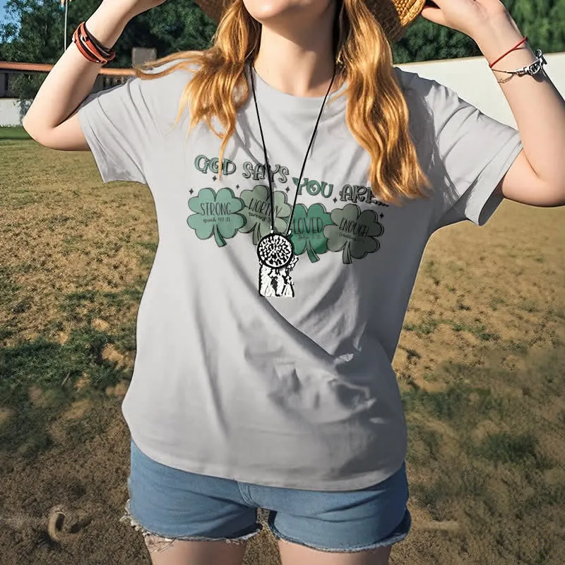 Christianartworkshop Divine Shamrock: God's Promises Faith-Inspired T-Shirt sold by Christian Art Workshop product image thumbnail 2