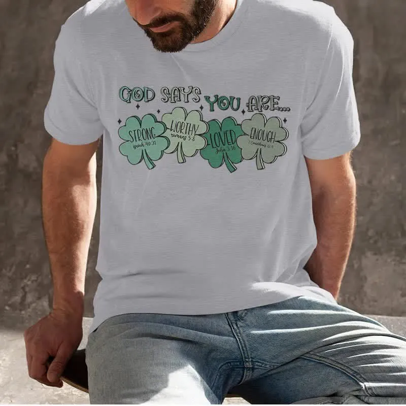 Christianartworkshop Divine Shamrock: God's Promises Faith-Inspired T-Shirt sold by Christian Art Workshop product image thumbnail 3
