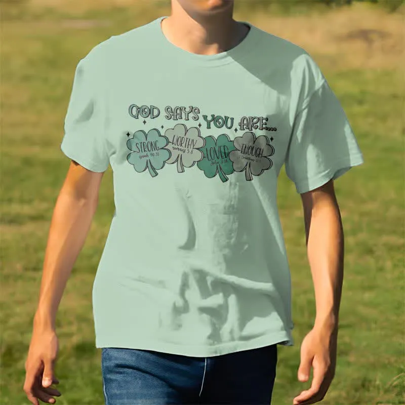 Christianartworkshop Divine Shamrock: God's Promises Faith-Inspired T-Shirt sold by Christian Art Workshop product image thumbnail 5