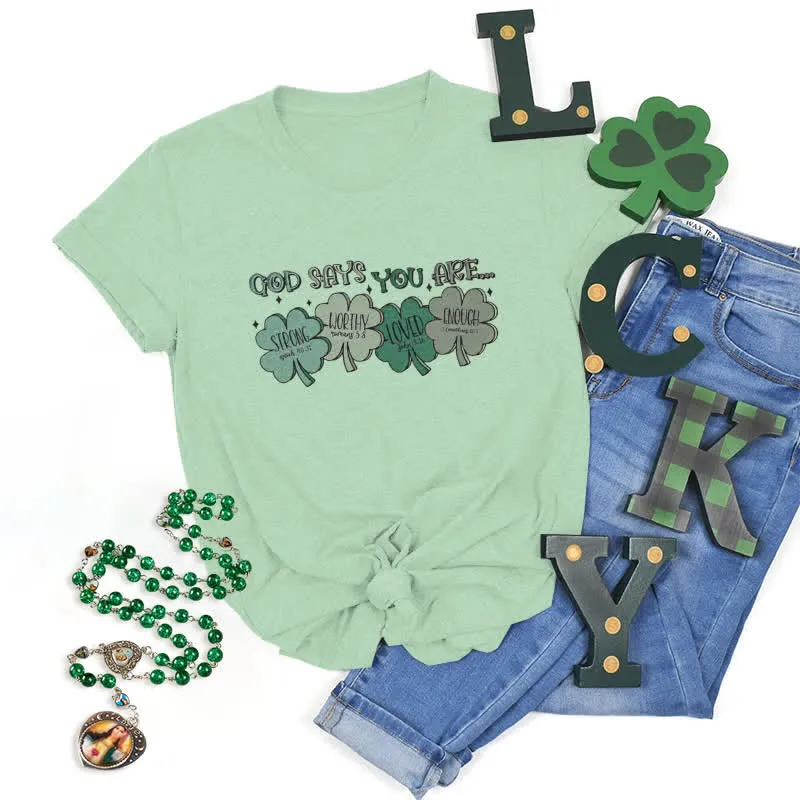 Christianartworkshop Divine Shamrock: God's Promises Faith-Inspired T-Shirt sold by Christian Art Workshop product image thumbnail 4