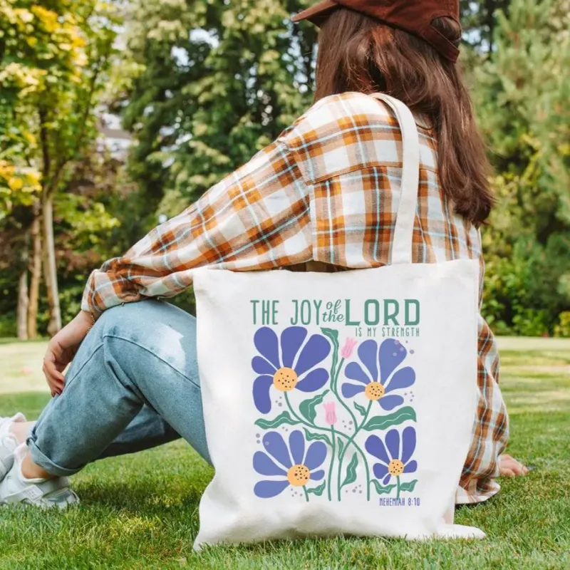 Christianartworkshop The Joy Of The Lord Christian Canvas Tote Bag sold by Christian Art Workshop