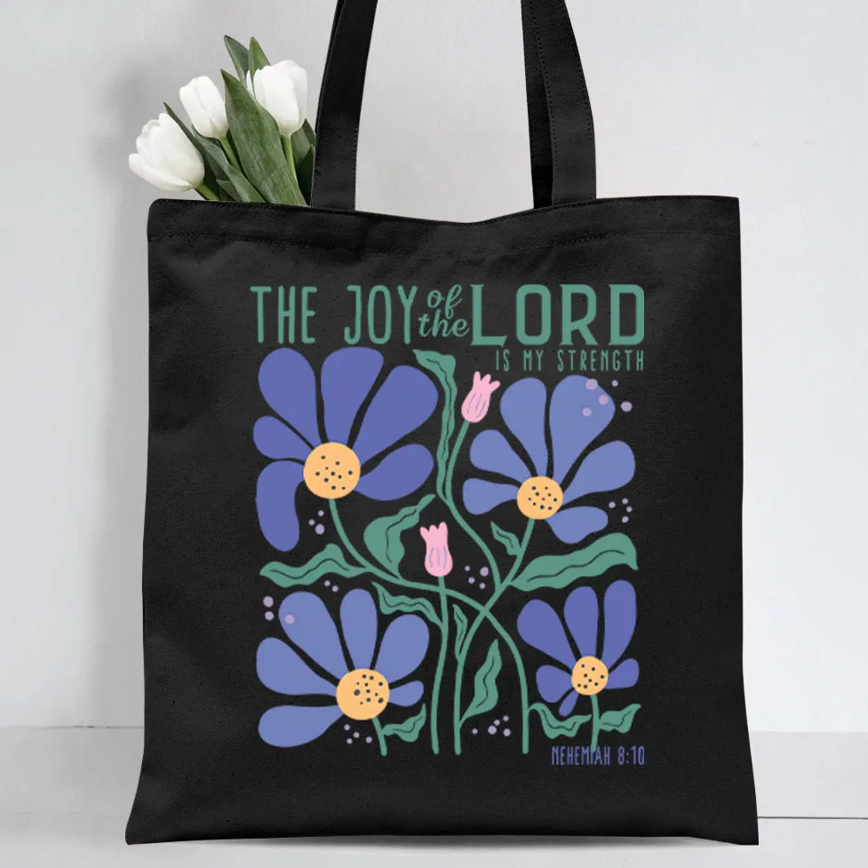 Christianartworkshop The Joy Of The Lord Christian Canvas Tote Bag sold by Christian Art Workshop product image thumbnail 3