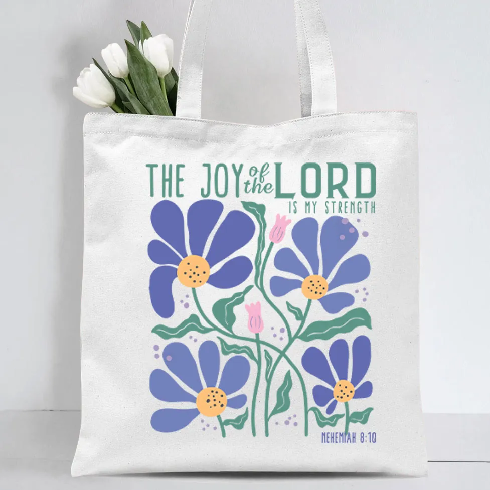 Christianartworkshop The Joy Of The Lord Christian Canvas Tote Bag sold by Christian Art Workshop product image thumbnail 2