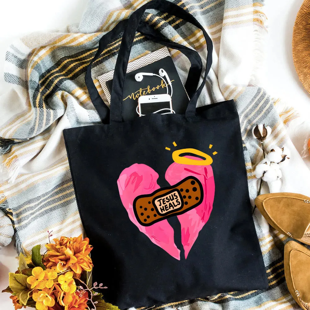 Christianartworkshop Jesus Heals Christian Canvas Tote Bag sold by Christian Art Workshop product image thumbnail 3