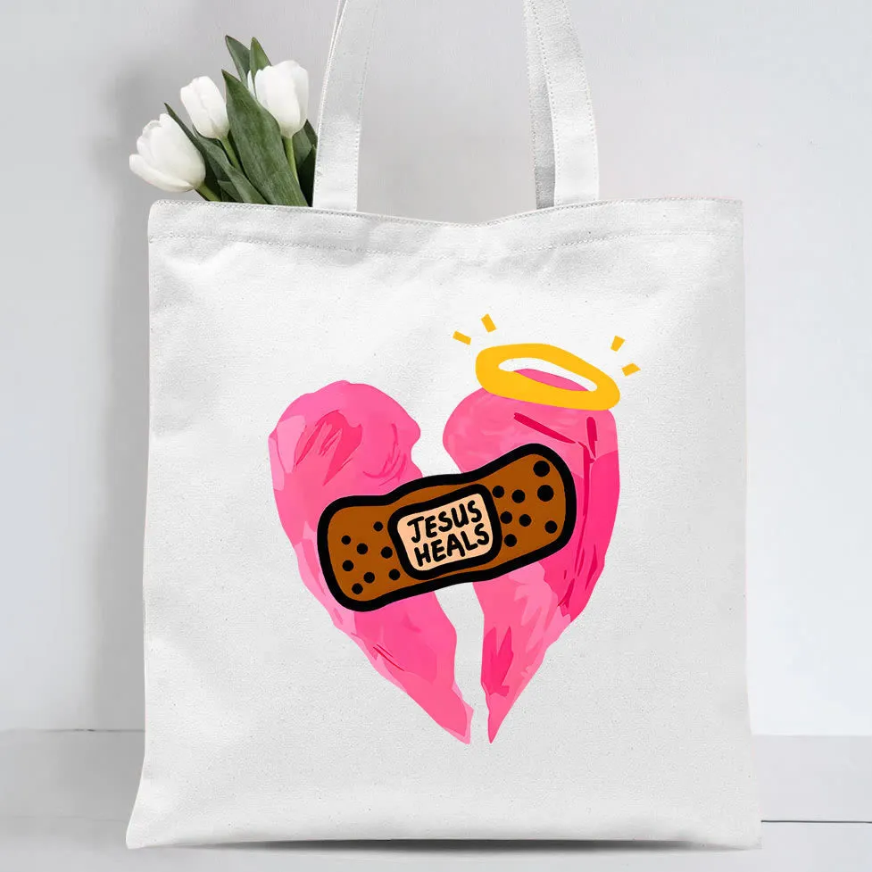 Christianartworkshop Jesus Heals Christian Canvas Tote Bag sold by Christian Art Workshop product image thumbnail 2