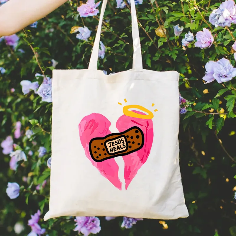 Christianartworkshop Jesus Heals Christian Canvas Tote Bag sold by Christian Art Workshop