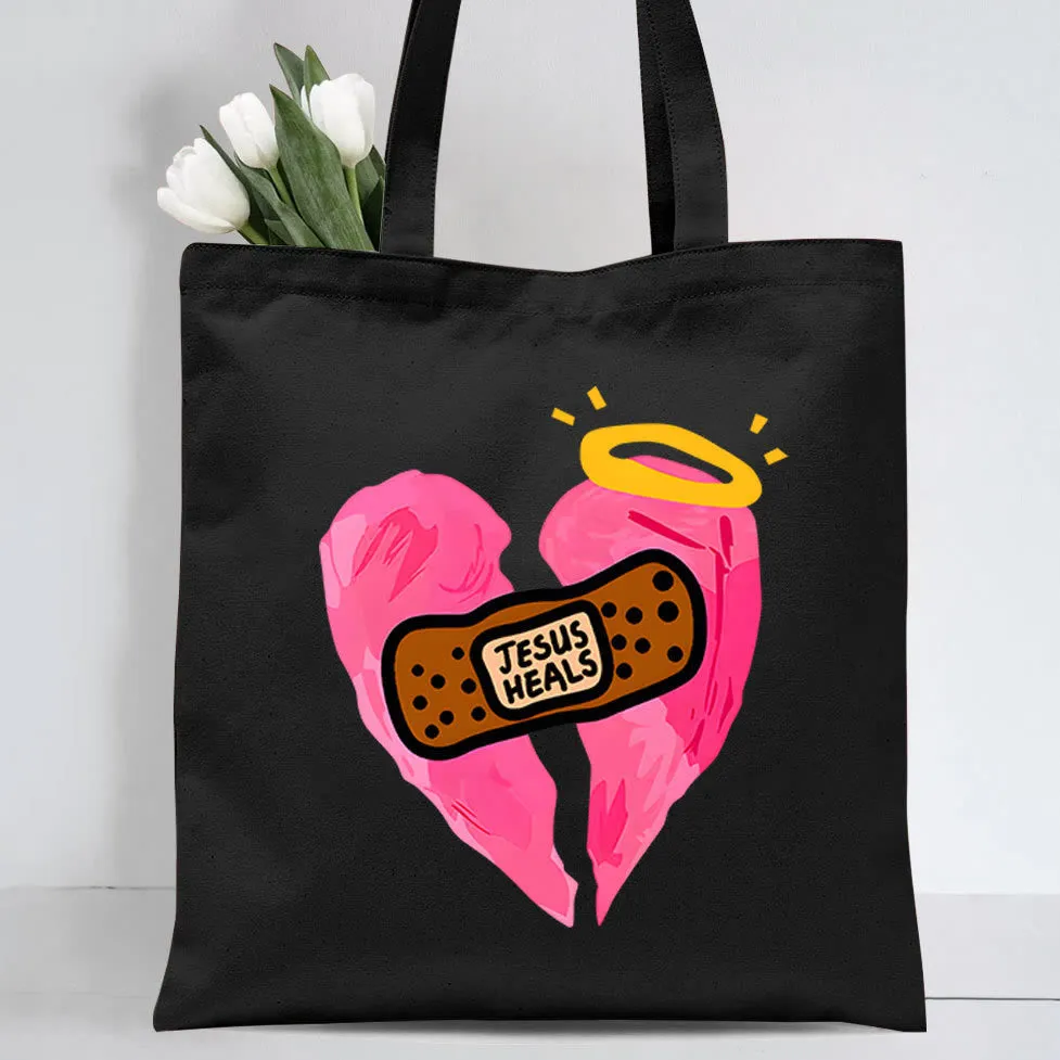 Christianartworkshop Jesus Heals Christian Canvas Tote Bag sold by Christian Art Workshop product image thumbnail 4