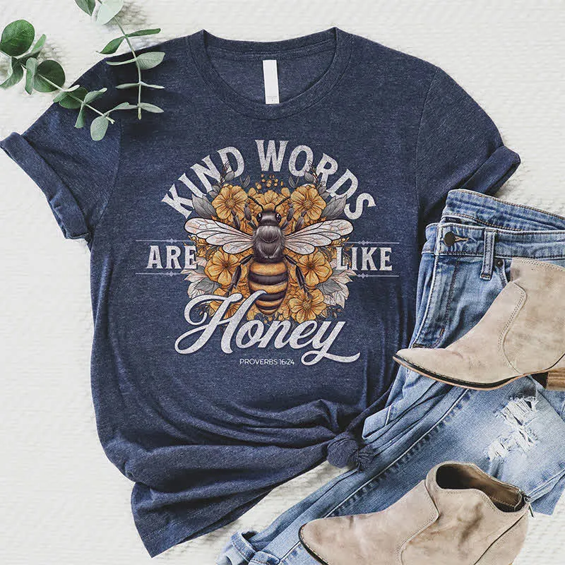 Christianartworkshop Sweet as Honey: Kind Words Women's T-shirt sold by Christian Art Workshop