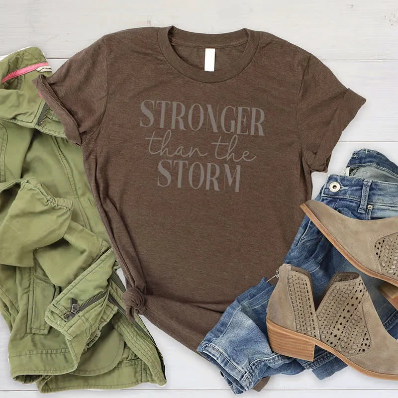 Christianartworkshop Storm Conqueror: Empowering Message Women's T-shirt sold by Christian Art Workshop