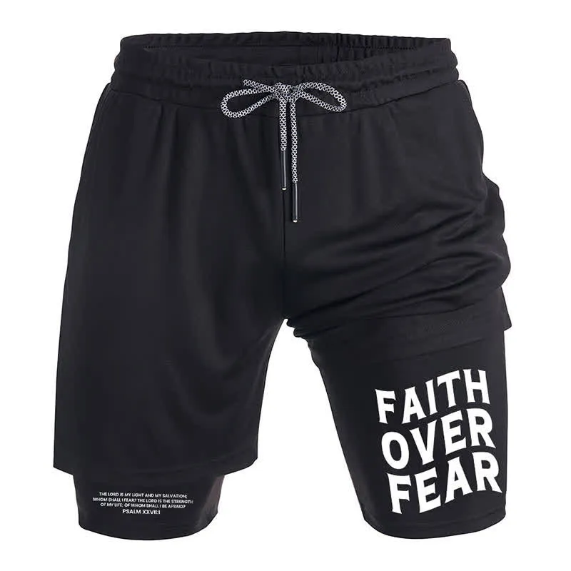 Christianartworkshop Faith Over Fear Christian Performance Shorts sold by Christian Art Workshop product image thumbnail 2