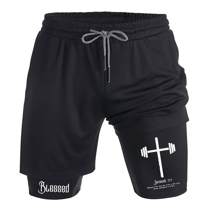 Christianartworkshop Relaxed Black Faith Cross Shorts sold by Christian Art Workshop product image thumbnail 2