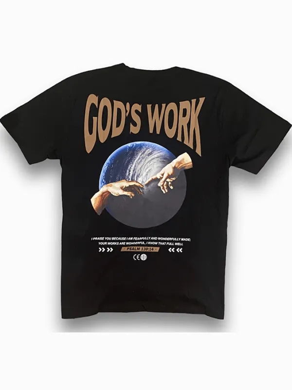 Christianartworkshop God's work.Psalm 139:14 Unisex Cotton T-Shirt made by Christian Art Workshop